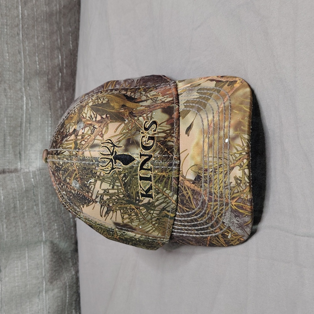 Kings Hat Cap Strap Back Adjustable Camouflage Hunting Elk Logo Embroidered Mens